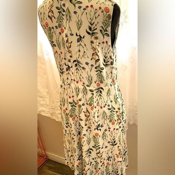 Rachel Ashwell Cottagecore Botanical Midi Dress V-neck Sleeveless Garden Style - Picture 6 of 15